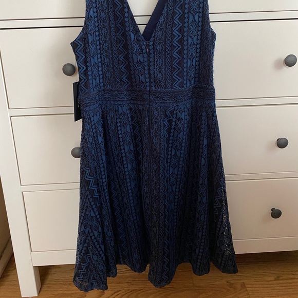 Lulu’s You Complete Me Navy Blue Skater Dress - Picture 4 of 7